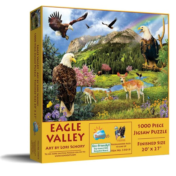 3/$55❤️new sealed EAGLE VALLEY by Lori Schory SunsOut 1000 pc puzzle Made in USA - Picture 1 of 9